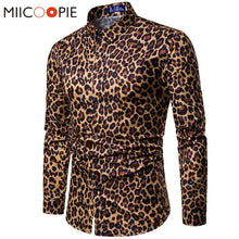 Load image into Gallery viewer, Men&#39;s Trend Nightclub Leopard Print Shirt High Quality Long Sleeve Shirt Male Social Casual Party Shirt