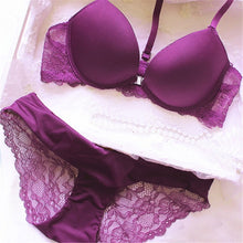 Load image into Gallery viewer, Women Bra Push Up Lolita Lingerie Underwear Sets Plus Size Women Underwire Seamless Bra and Panty Set Purple White Red Bras