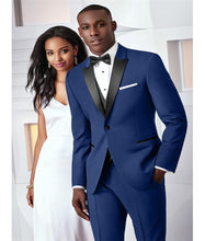 Load image into Gallery viewer, New Fashion Dark Blue Wedding Suits 2 Pieces Mens Suits Slim Fit (Jacket+Pants+Tie) Groom Tuxedos Groom Suits Business Suits