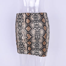 Load image into Gallery viewer, Winter Women Skirt Vintage Sexy Snakeskin Patterned Bodycon Skirt Sexy High Waist Elastic Short Pencil Skirt saia