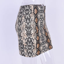 Load image into Gallery viewer, Winter Women Skirt Vintage Sexy Snakeskin Patterned Bodycon Skirt Sexy High Waist Elastic Short Pencil Skirt saia