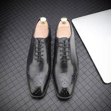 Load image into Gallery viewer, CIMIM Brand mens dress shoes genuine leather High Quality Carved Brogue italian shoes men formal Business Wedding Shoes Big Size