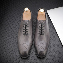 Load image into Gallery viewer, CIMIM Brand mens dress shoes genuine leather High Quality Carved Brogue italian shoes men formal Business Wedding Shoes Big Size