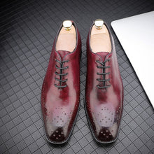 Load image into Gallery viewer, CIMIM Brand mens dress shoes genuine leather High Quality Carved Brogue italian shoes men formal Business Wedding Shoes Big Size