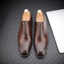 Load image into Gallery viewer, CIMIM Brand mens dress shoes genuine leather High Quality Carved Brogue italian shoes men formal Business Wedding Shoes Big Size