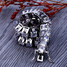 Load image into Gallery viewer, MISSFOX Hiphop Men 10mm Big CZ Diamond Cuba Bracelets &amp; Bangles 18K Gold Argent Brazalete Hombre 1 Row Trapezoid Luxury Bracelet