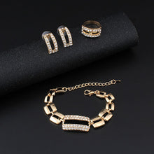 Load image into Gallery viewer, Jiayijiaduo African Bridal Jewelry Sets for Women Classic 4ps Necklace Earrings Ring Bracelet Gold Color Wedding Banquet Box