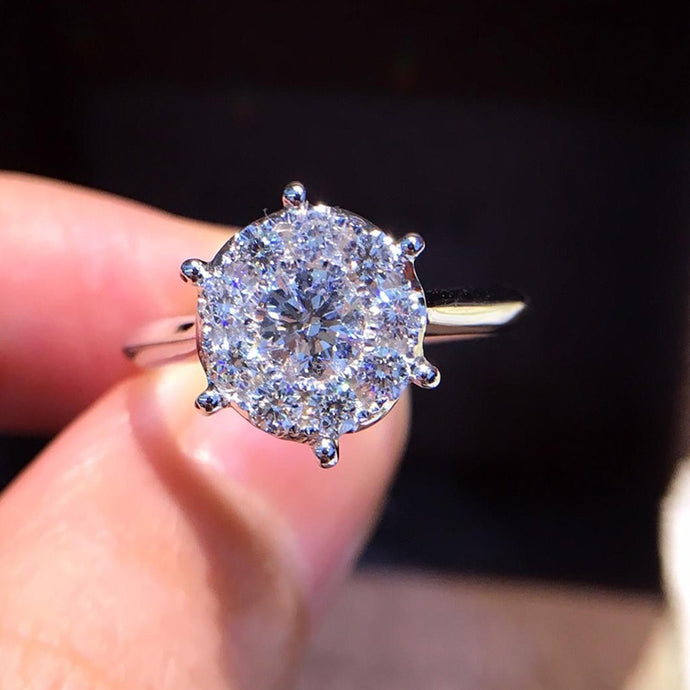 Natural Diamond 18K Gold Pure AU 750 Gold Solid Gold Rings Beautiful Upscale Trendy Classic Party Fine Jewelry Hot Sell New 2020