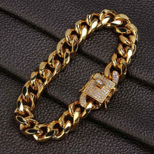 Load image into Gallery viewer, Gorgeous 12mm Oval Multi-Layer Twist Micro-Studded High-End Diamond Inlay 18K Gold Jewerly for Men