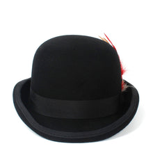 Load image into Gallery viewer, Wool Felt Derby Bowler Hat Men Women Dress Tuxedo Costume Steampunk Derby Cap 4Szie S M L XL