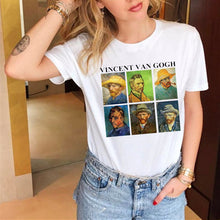Load image into Gallery viewer, Ukiyo-e Vincent Van Gogh Printed Funny Women T shirts Harajuku Kimono Woman Short Sleeve Tees Tops Vintage Female T-shirt