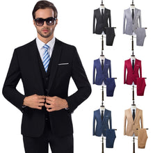 Load image into Gallery viewer, Bridalaf fair Black Formal Men Suit Slim Fit Mens Suits Bespoke Groom Tuxedo Blazer for Wedding Prom Jacket Pants 2Pcs