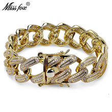 Load image into Gallery viewer, Hot Sale High Quality Square Gold Chain Full Diamond Decorated Geometric Shape Men&#39;s Luxury Brand Bracelet