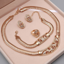 Load image into Gallery viewer, African Beads Jewelry Sets Gold Statement Necklace Earrings Bracelet Ring Sets For Women Dubai Wedding Bridal Accessories