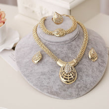 Load image into Gallery viewer, African Beads Jewelry Sets Gold Statement Necklace Earrings Bracelet Ring Sets For Women Dubai Wedding Bridal Accessories