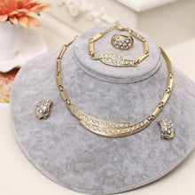 Load image into Gallery viewer, African Beads Jewelry Sets Gold Statement Necklace Earrings Bracelet Ring Sets For Women Dubai Wedding Bridal Accessories