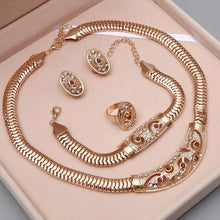 Load image into Gallery viewer, African Beads Jewelry Sets Gold Statement Necklace Earrings Bracelet Ring Sets For Women Dubai Wedding Bridal Accessories