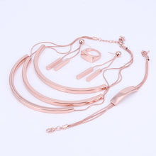 Load image into Gallery viewer, Nigerian Wedding Gold Color Multi Layer Jewelry Set Bridal Necklace Earrings Bracelet Ring African Jewelry Fashion