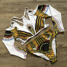 Load image into Gallery viewer, Brazilian High Waist Halter Long Sleeve Off Shoulder Women Vintage Bathing Suit