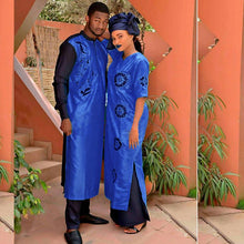 Load image into Gallery viewer, African clothes traditional dresses for couples for men and women costume bazin riche embroidery design Dashiki robe