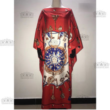 Load image into Gallery viewer, Dress With Scarf 100% Chiffon Elegant Oversize  African Traditional Print Dresses