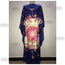 Load image into Gallery viewer, Dress With Scarf 100% Chiffon Elegant Oversize  African Traditional Print Dresses