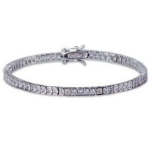 Load image into Gallery viewer, Single Row Square Man Gold CZ Diamond Buckle Bracelet