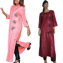 Load image into Gallery viewer, 3 pieces set 2019 fashion african clothing for women dresses pant scarf set bazin riche robe embroidery african clothes S2946