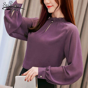 fashion woman blouses 2019 spring long sleeve women shirts office work wear women blouse shirt female blusas femininas 1854 50