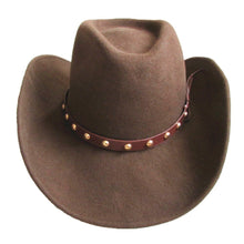 Load image into Gallery viewer, Unisex Brown Wool Felt Western Cowboy Hat For Men Women