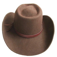 Load image into Gallery viewer, Unisex Brown Wool Felt Western Cowboy Hat For Men Women