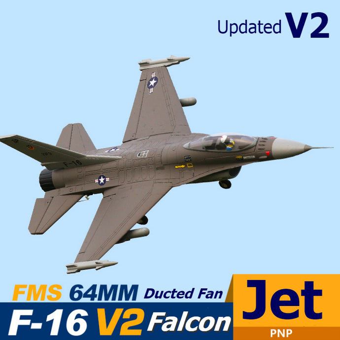 FMS RC Airplane 64mm F16 F-16 V2 Vigilantes Ducted Fan EDF Jet Grey Scale Warbird Fighter Model Hobby Plane Aircraft Avion PNP