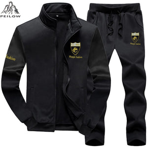 Sporting Suit Sweatshirt +Sweatpants Men Clothing Slim Male Tracksuit Hooded