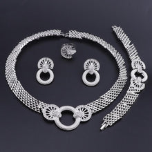 Load image into Gallery viewer, African Jewelry Sets Gold Color Flower Shape Crystal Necklace Earrings Sets Fashion Wedding Elegant Costume Jewelry Set